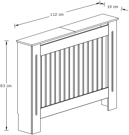 Modern Grey Slatted Radiator Cover Medium Size with Display Shelf for Living Room [Plus A Free Gift]