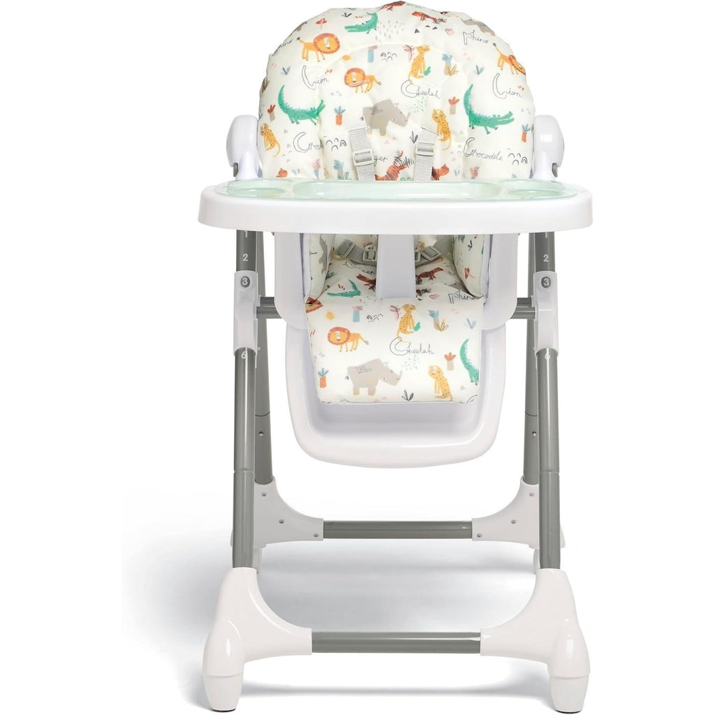 Adjustable Luxury Highchair – with Recline & Foldable Features, Removable Tray and Jungle Alphabet Design, Suitable from Newborn to Toddler [Plus A Free Gift]