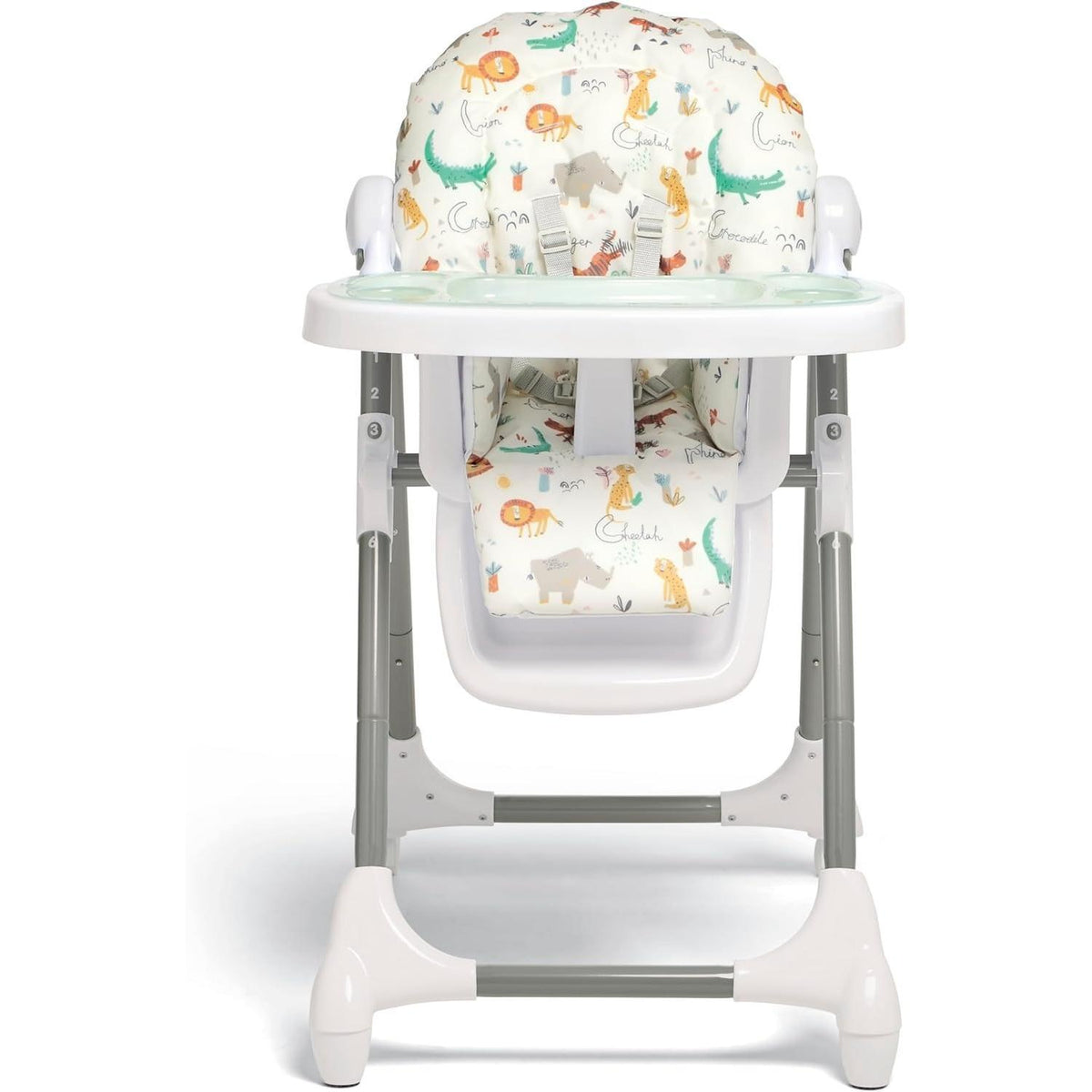 Adjustable Luxury Highchair – with Recline & Foldable Features, Removable Tray and Jungle Alphabet Design, Suitable from Newborn to Toddler [Plus A Free Gift]