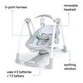 【NS】2-in-1 Foldable Baby Swing & Infant Seat – Portable Auto Swing with 5 Speeds, Soothing Vibrations, Music, & EasyLock System for Newborns 0-9 Months