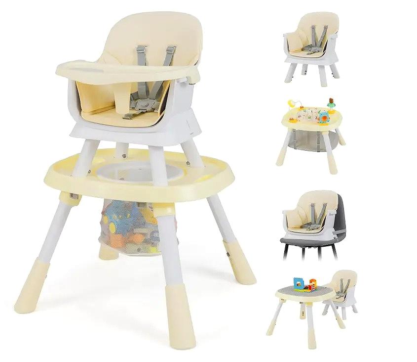 16‑in‑1 Multifunctional Convertible High Chair for Babies & Toddlers, 5‑Point Safety Harness, Removable Tray, Adjustable Tabletop, Activity Center Mode, Stable Non‑Slip Base, BPA‑Free Material for 6‑36 Months