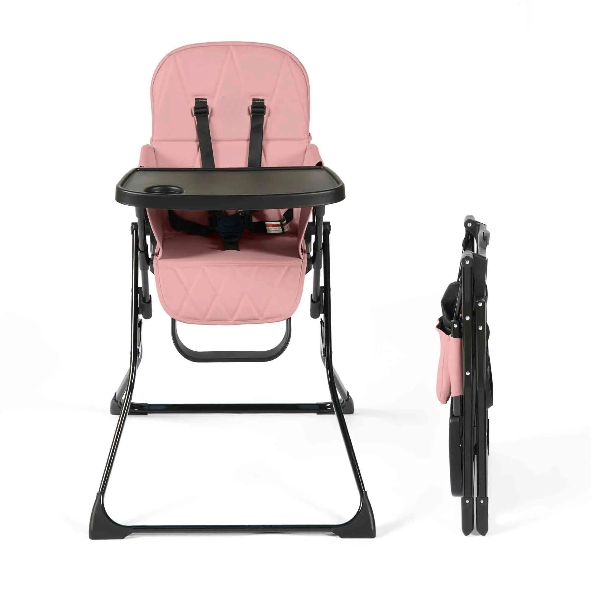 Ultra‑Slim Flip‑Fold Highchair with Super‑Quick Compact Fold, Removable Tray & Wipe‑Clean Cover, 5‑Point Harness, and Footrest – The Perfect Space‑Saving Dining Seat for Babies up to 15kg