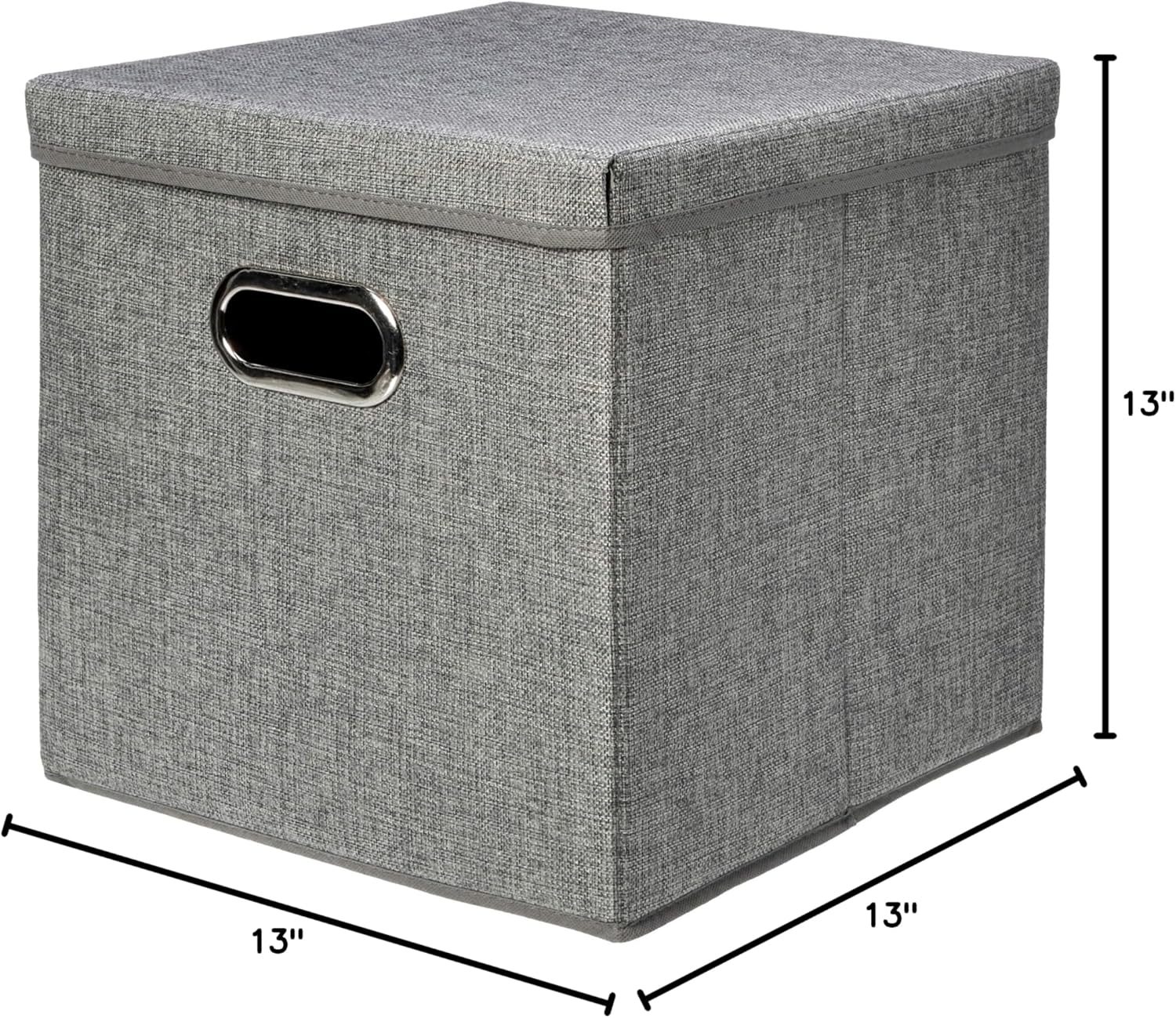 CZHMBM Premium Foldable Burlap Storage Cubes 2-Pack Stylish Grey for Organized Living 33x33x33cm Space-Saving & Versatile
