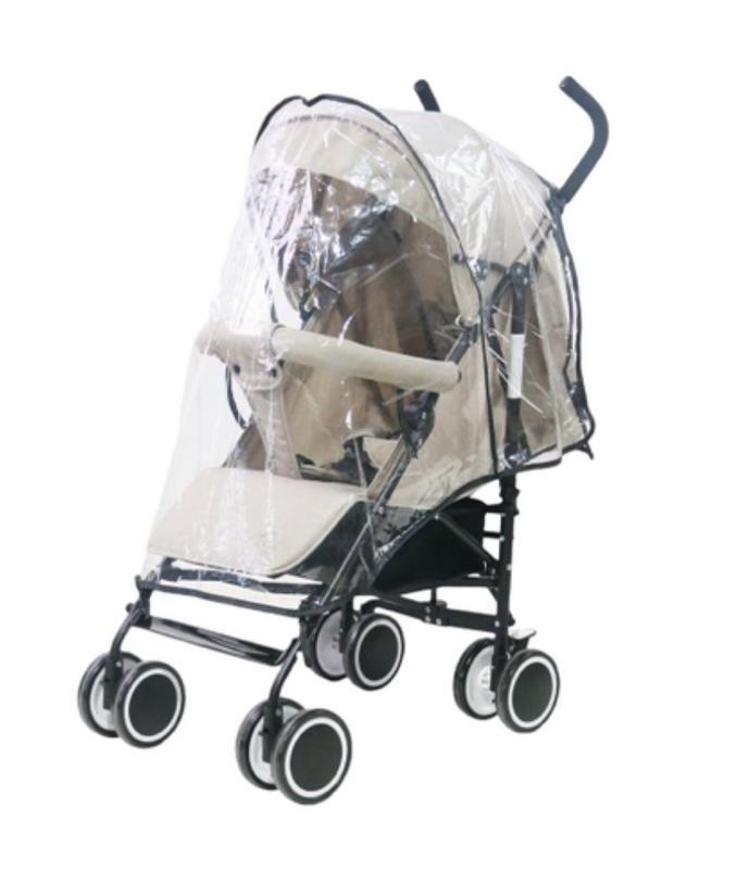 Easy Fold Baby Stroller Pushchair with One-Handed Folding, 3-Point Safety Harness, Lightweight Portable Design, Raincover Optional, Available in Black Cream Grey for Infant Toddler