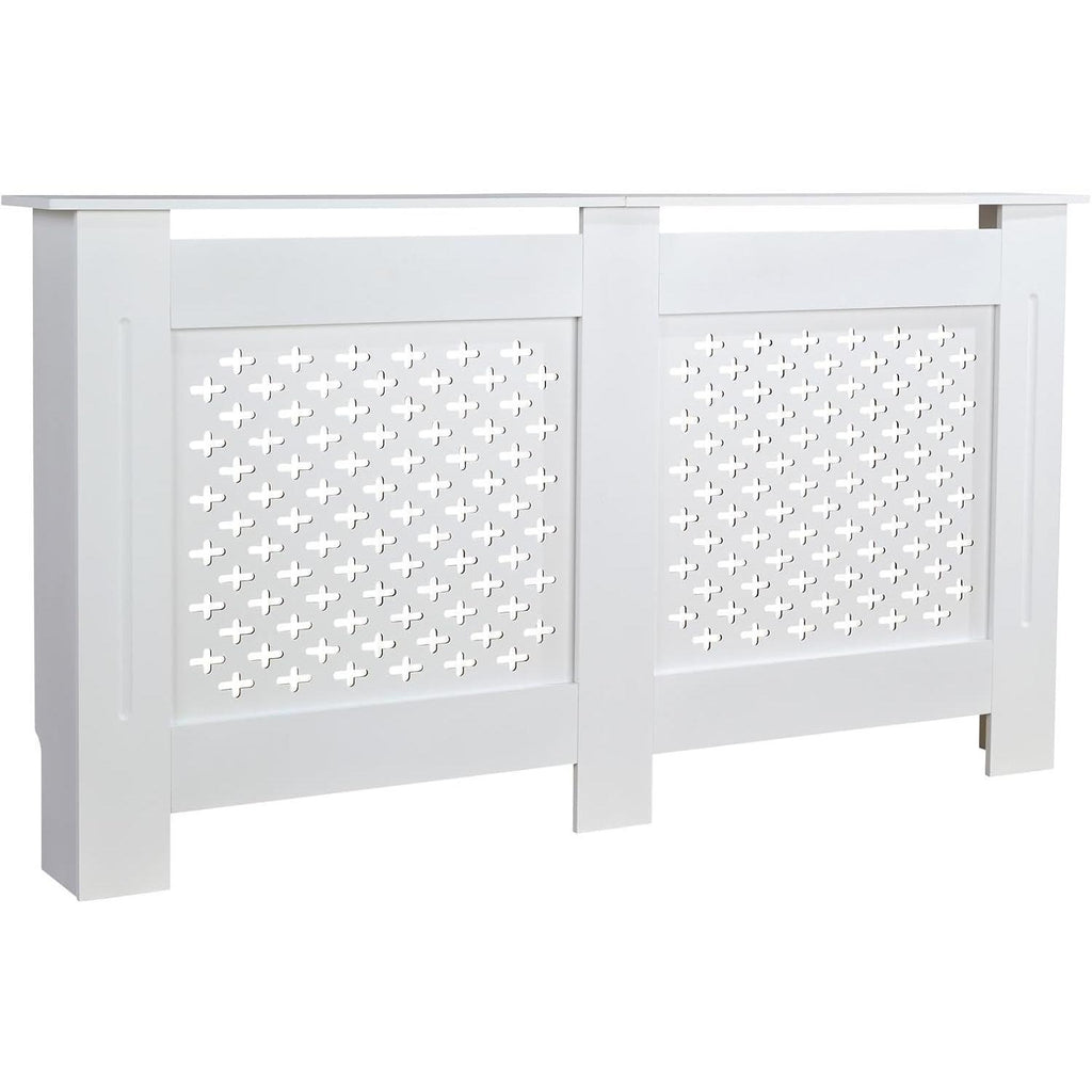 Modern Grey Large Wooden Radiator Cover with Wall Cabinet Shelf and Decorative Grill [Plus A Free Gift]