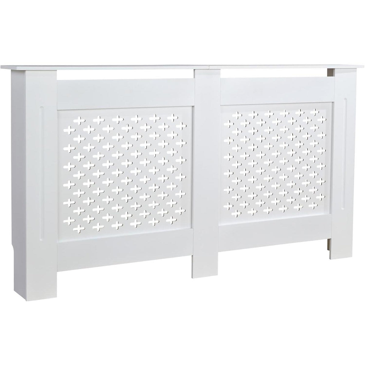 Modern Grey Large Wooden Radiator Cover with Wall Cabinet Shelf and Decorative Grill [Plus A Free Gift]