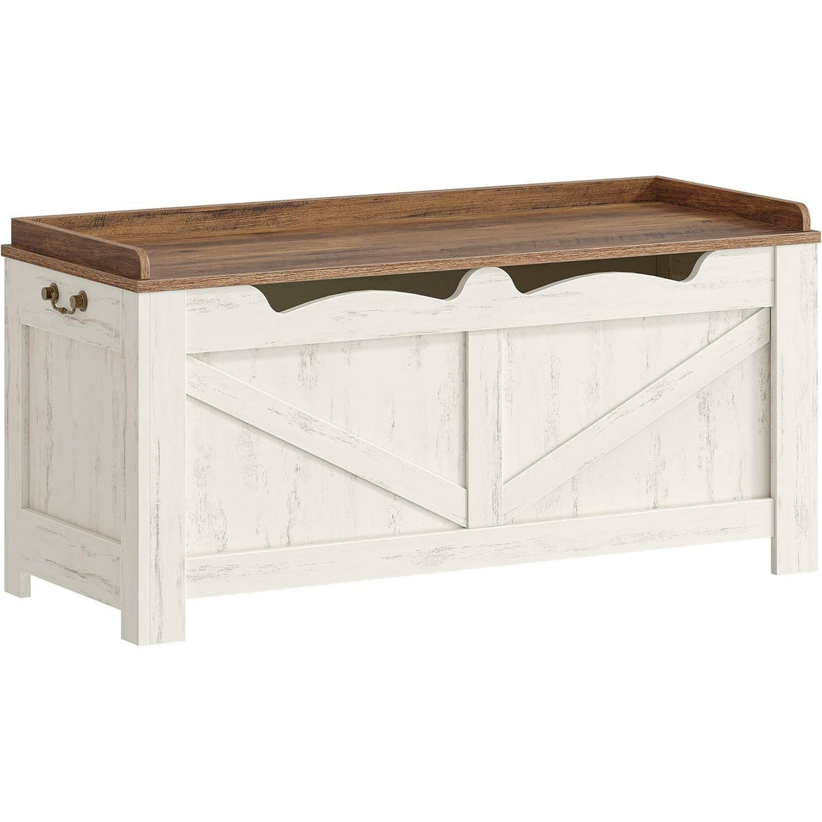 Extra‑Large Lift‑Top Storage Ottoman Bench, Wooden Storage Chest Trunk with Safety Hinges, Multifunctional Shoe Bench Cabinet for Entryway Bedroom Living Room Hallway