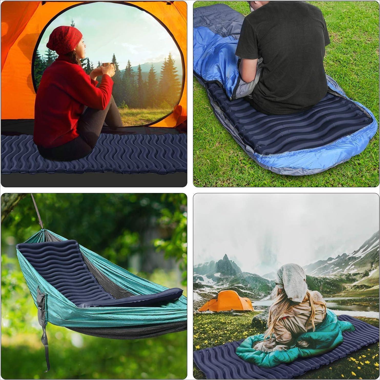 Ultralight Inflatable Sleeping Pad, Compact Portable Camping Air Mattress, Lightweight Waterproof Camping Mat for Backpacking, Hiking, Travel, Tent & Outdoor Camping