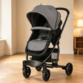 Lightweight Foldable Pushchair Travel with Rain Cover and Footmuff, Carrycot and Reversible Seat, Suitable from Birth to 3 Years with Lie-Flat Function [Plus A Free Gift]