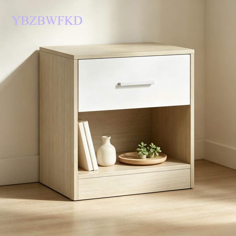 Bedside Table with Drawer and Open Shelf, Nightstand for Bedroom, Small Side Table for Living Room, Compact End Table with Storage [Plus A Free Gift]