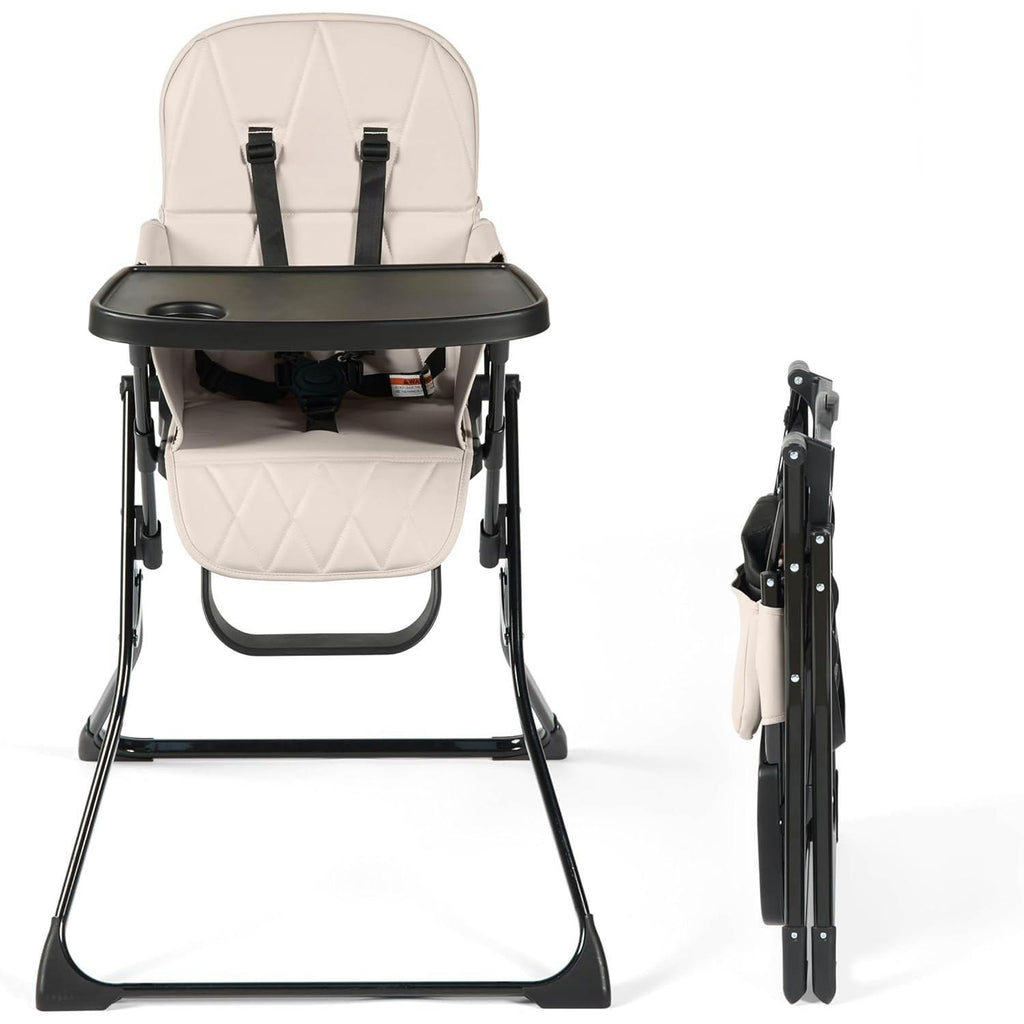 【NS】Flip Magic Fold Highchair (Sage Green) – Suitable from Sitting Up to 15kg, 5-Point Safety Harness, Removable Tray, Quick One-Hand Fold, Compact Slimline Design for Easy Storage