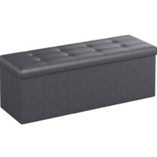 `Foldable Storage Ottoman Bench, 110×38×38cm Water‑Resistant Cube Foot Rest with Large Storage Space, 300KG Max Static Load, Space‑Saving Storage Chest for Living Room, Bedroom, Entryway`