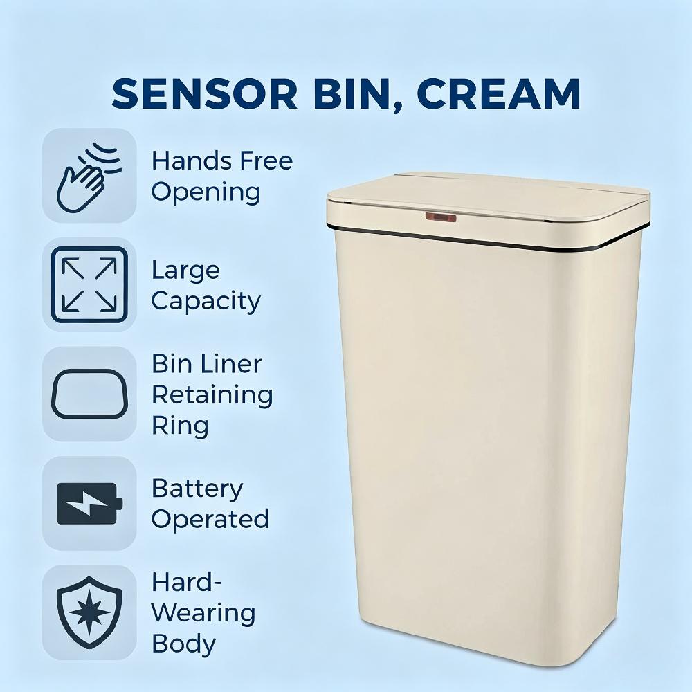 50L Battery-Operated Sensor Bin with Retainer Ring (not include batteries) [Plus A Free Gift]