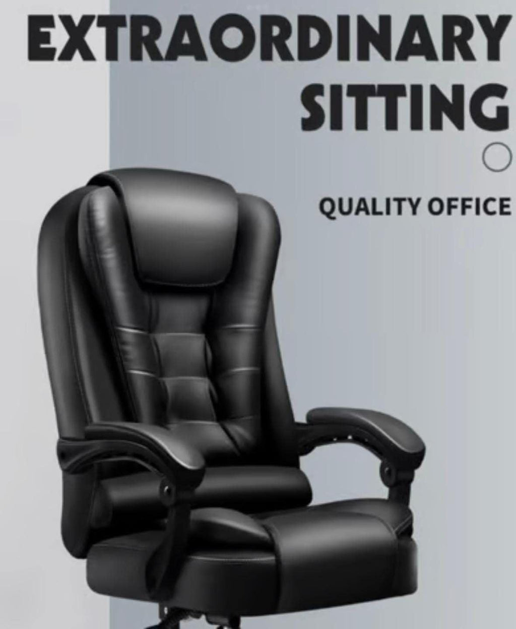 【NS】Ergonomic Executive Office Chair - Adjustable Height, Swivel, Recliner, Heavy Duty, Black