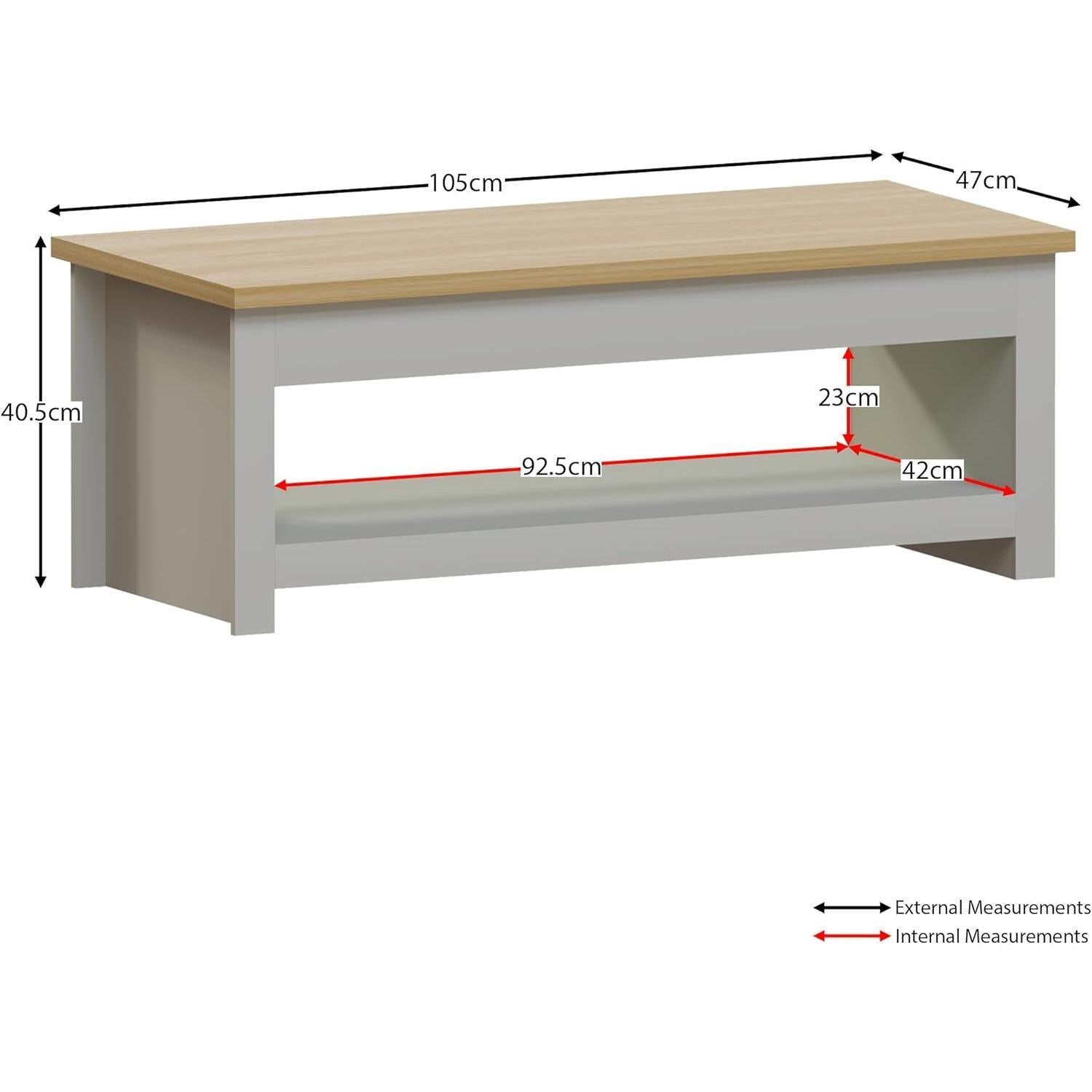 Coffee Table 1 Shelf Storage MDF Living Room Modern Furniture