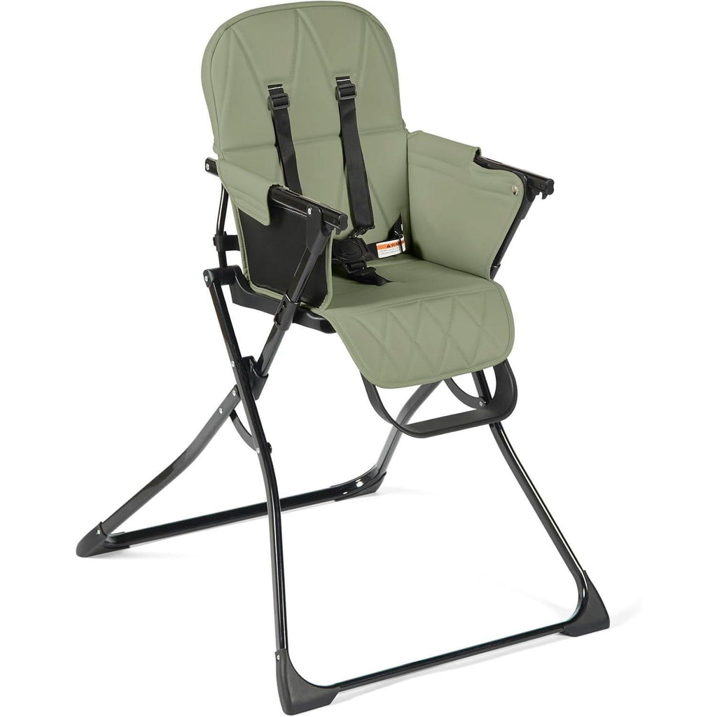 【NS】Flip Magic Fold Highchair (Sage Green) – Suitable from Sitting Up to 15kg, 5-Point Safety Harness, Removable Tray, Quick One-Hand Fold, Compact Slimline Design for Easy Storage