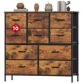 `10‑Drawer Fabric Storage Tower Dresser, Anti‑Tip Safe Chest of Drawers with MDF Wooden Top & Robust Metal Frame, Versatile Organizer Unit for Bedroom, Living Room & Home Office`