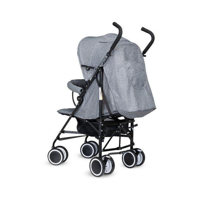 Easy Fold Baby Stroller Pushchair with One-Handed Folding, 3-Point Safety Harness, Lightweight Portable Design, Raincover Optional, Available in Black Cream Grey for Infant Toddler