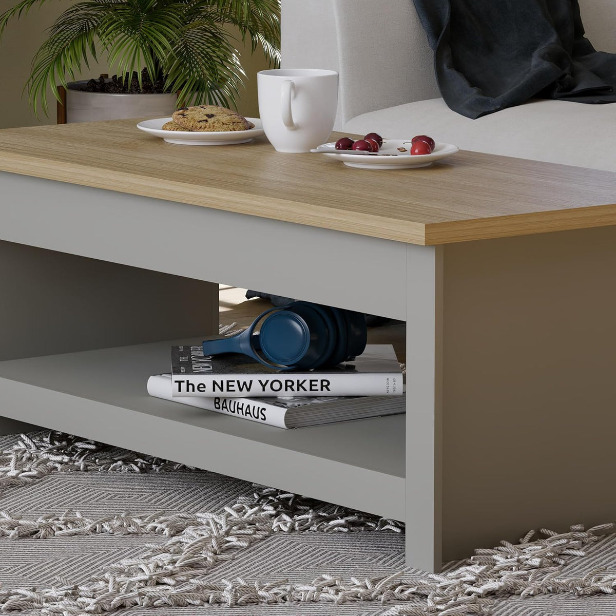 Coffee Table 1 Shelf Storage MDF Living Room Modern Furniture