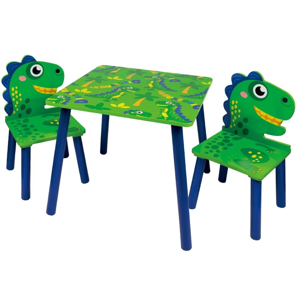 URBNLIVING Kids Wooden Table & 2 Chairs Themed Set Furniture for Play Room Study Desk Toddlers Junior (Football)