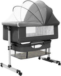 3 in 1 Baby Crib, Baby Cradle, Bassinet, Infant Cot, Bedside Sleeper, Travel Cot, with Mattress and Changing Table, Folding, Adjustable, Rocking, Portable Crib, Mosquito Net and Wheels New