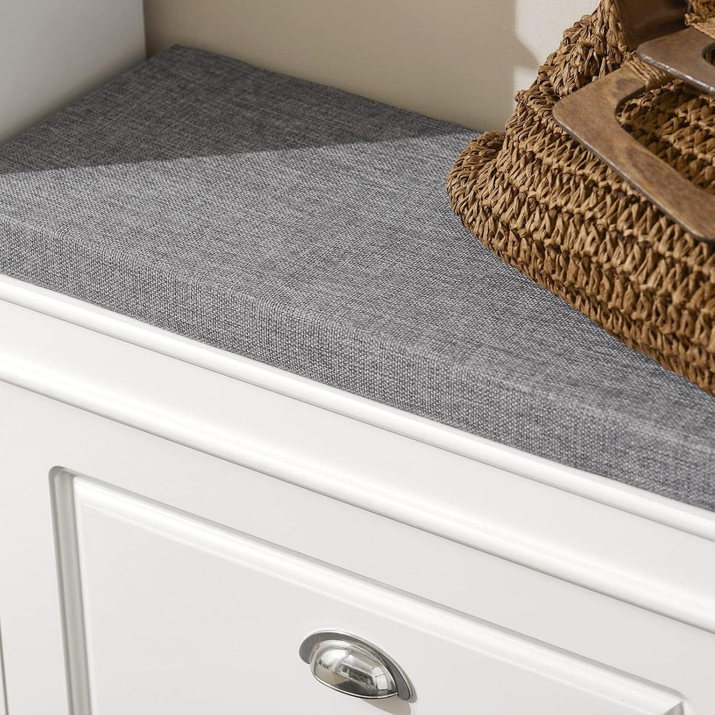 Narrow Flip Drawer Shoe Storage Bench, 2‑Tier Hidden Shoe Rack Cabinet with Removable Padded Seat Cushion, 150kg Heavy‑Duty Load Capacity, Space‑Saving Entryway Organiser for Hallway Bedroom Mudroom, Multiple Colour Options