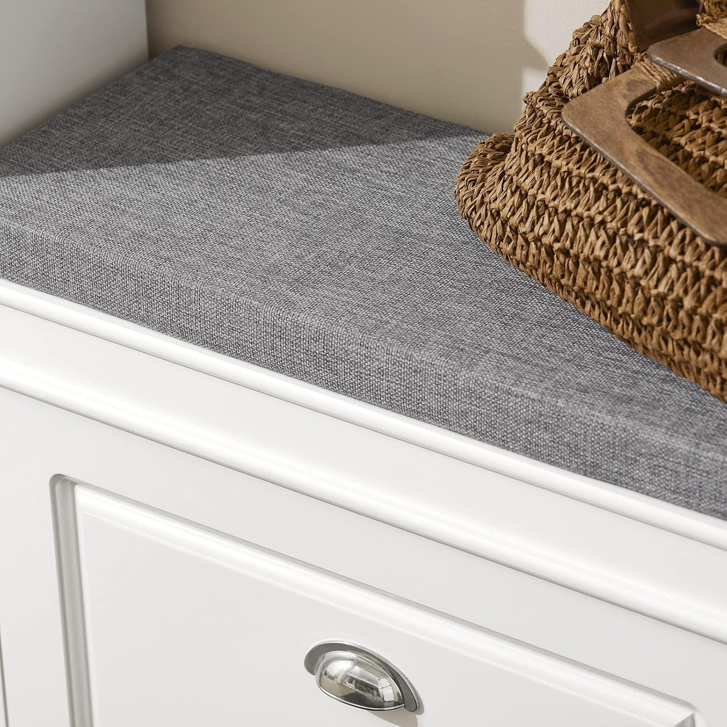 Narrow Flip Drawer Shoe Storage Bench, 2‑Tier Hidden Shoe Rack Cabinet with Removable Padded Seat Cushion, 150kg Heavy‑Duty Load Capacity, Space‑Saving Entryway Organiser for Hallway Bedroom Mudroom, Multiple Colour Options