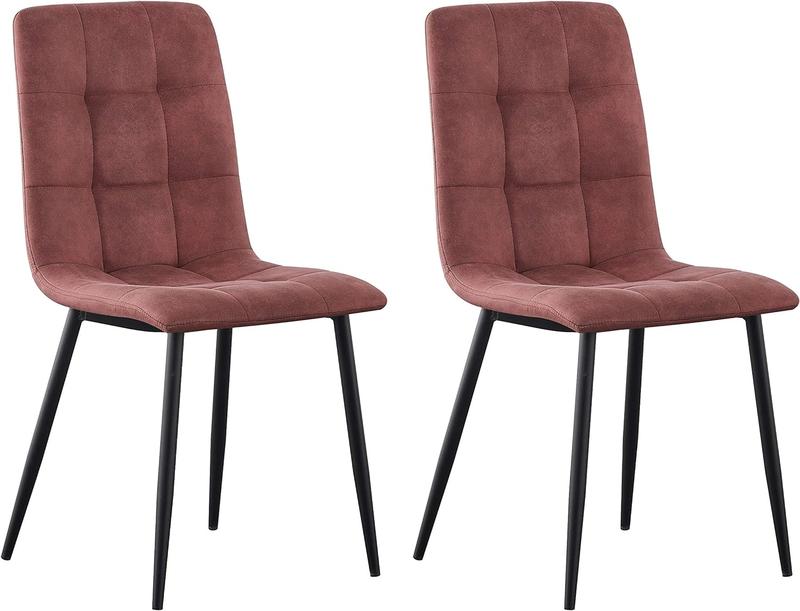 Set of 4 Faux Suede Dining Chairs with Sturdy Metal Legs for Home and Restaurant Use [Plus A Free Gift]