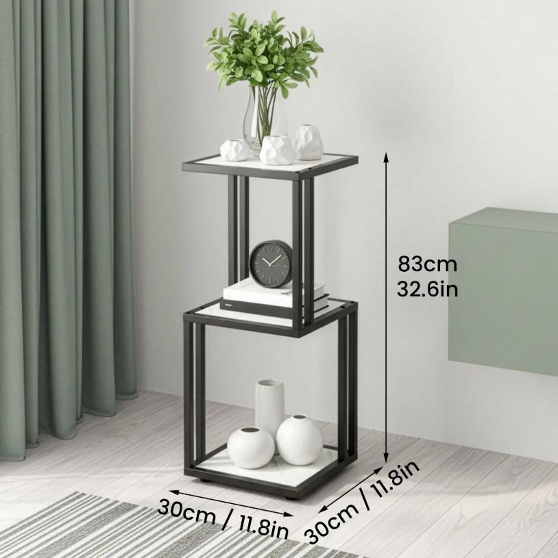 Modern Ladder Plant Stand, 3/4/5 Tier Wood & Metal Vertical Flower Pot Holder, Freestanding Display Shelf for Indoor Outdoor Home Living Room Patio Garden