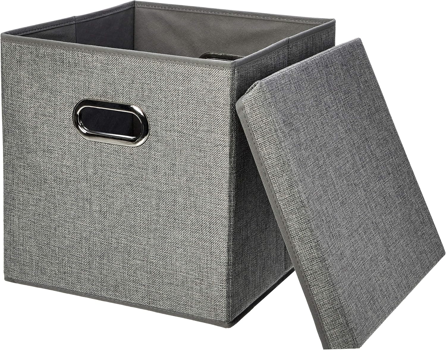 CZHMBM Premium Foldable Burlap Storage Cubes 2-Pack Stylish Grey for Organized Living 33x33x33cm Space-Saving & Versatile