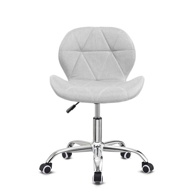 Swivel Makeup Vanity Chair & Office Stool - Adjustable Pink Dressing Chair with Wheels, Diamond Tufted Upholstery in PU/Fabric/Velvet Options, Armless Height-Adjustable Seat for Desk, Bedroom, or Dorm