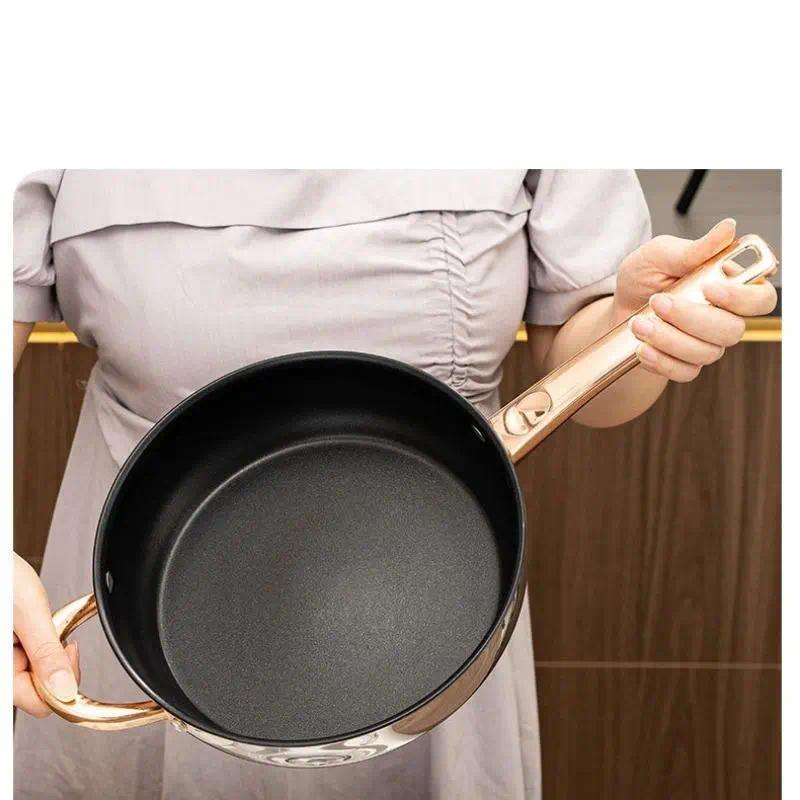Stainless Steel Non-Stick Cookware Set, Pots & Pans with Heat-Resistant Handles, Compatible with All Stovetops, Premium Kitchen Essential & Holiday Gift Choice
