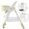 Adjustable Luxury Foldable Highchair - 5-Position Height, 3 Recline & Easy-Clean Tray | Grow-with-Me Baby Chair from 6 Months to 3 Years [Plus A Free Gift]
