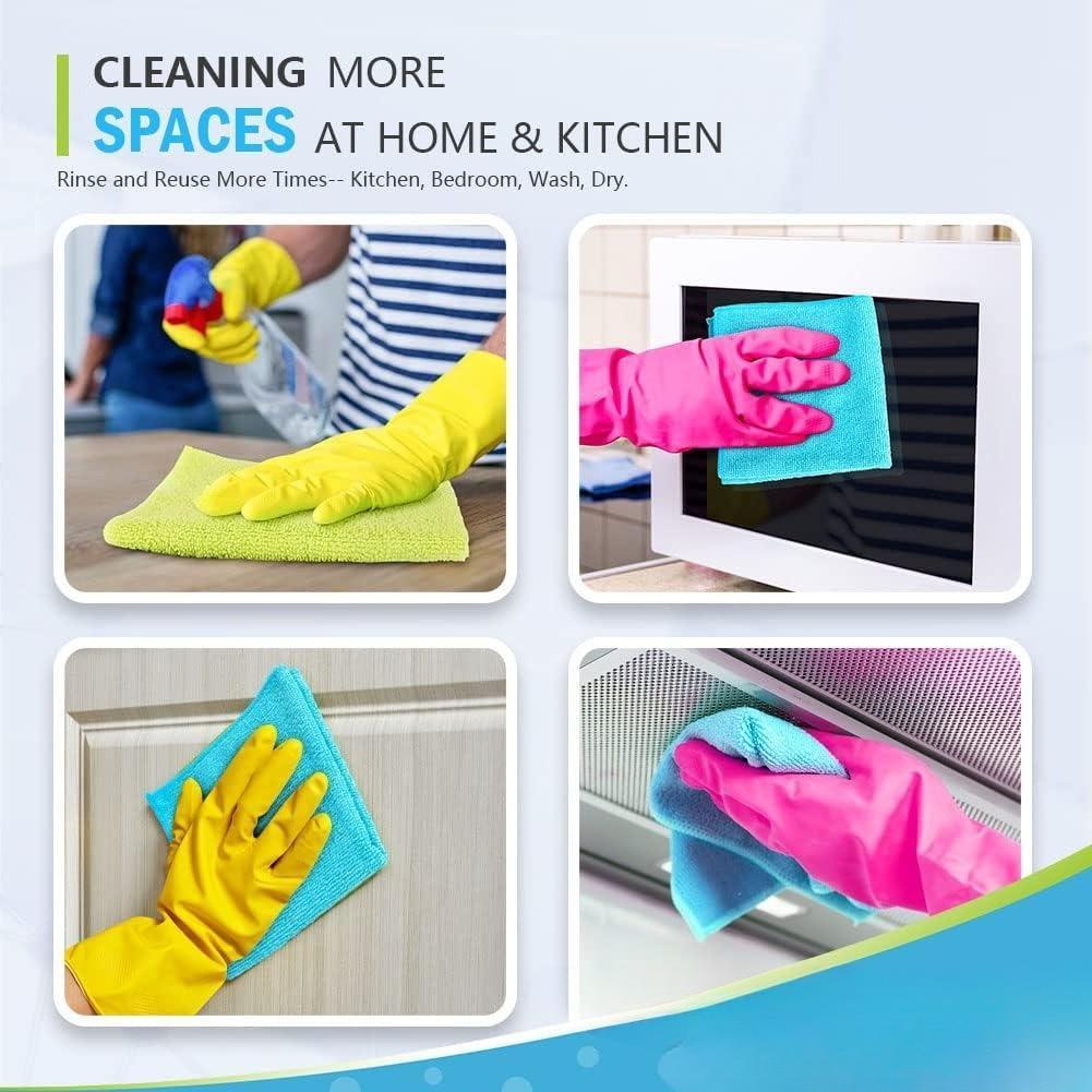 Microfibre Cleaning Cloths Pack of 50, Multifunctional Reusable Cleaning Towels, Lint Free Streak Free Washable Cloth Duster for House, Kitchen, Car, Motorbike, Windows 30 x 30 cm