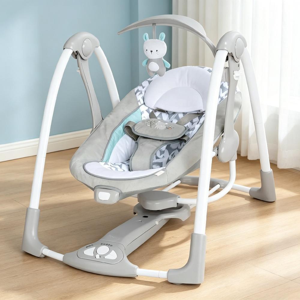 2-in-1 Portable Baby Swing with Vibration & Music | Auto Swing & Carry Seat for Newborns 0-9 Months [Plus A Free Gift]