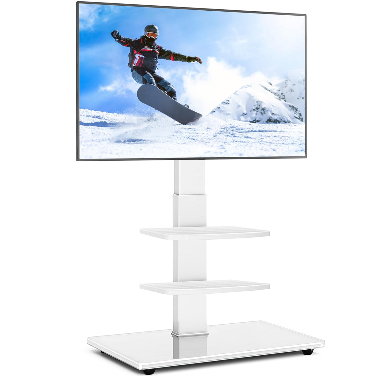 RFIVER Freestanding Floor TV Stand for 32-70 inch TVs up to 50kg, Black