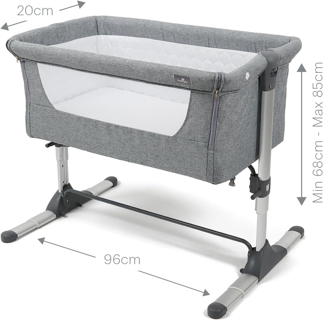 Babylo Snuggle Cuddle Co Sleeper, Slate Grey