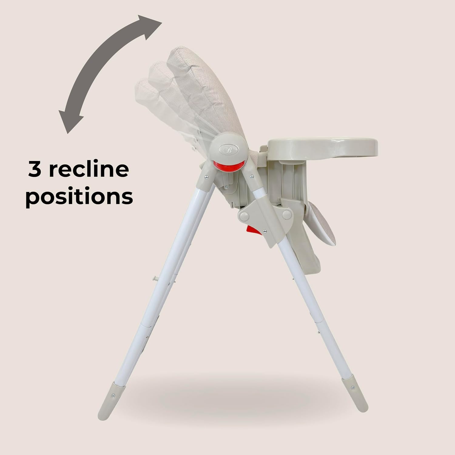 My Babiie MBHC8 Premium Highchair – Adjustable, 3 Recline Positions, 6 Height Settings, Removable Tray, Padded Seat, Foldable, for Toddler, from 6 Months to 3 Years (15kg) – Oatmeal