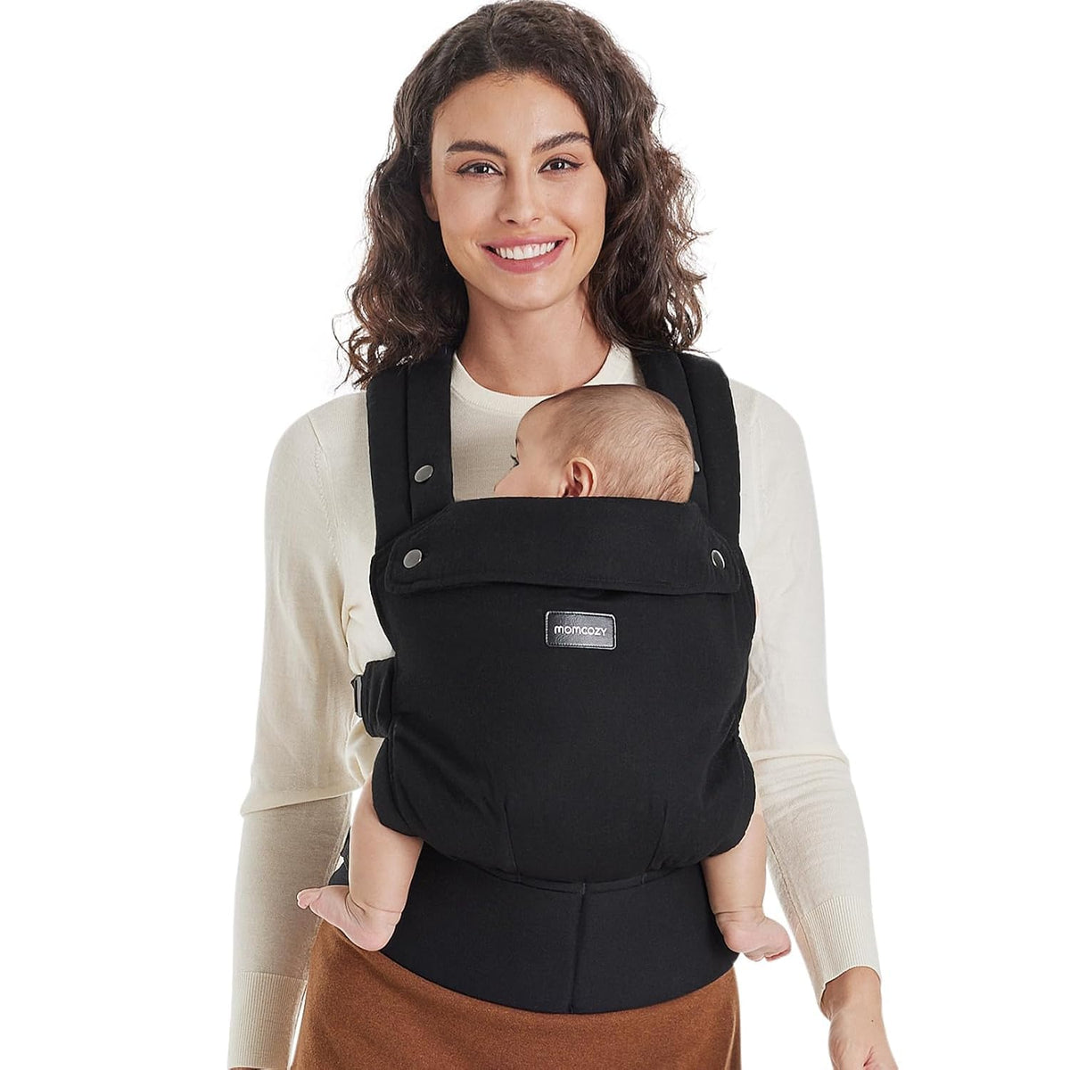 Momcozy Baby Carrier for 3-24M/3.2-20kg, Waist 64-127cm, Air Mesh-Apricot
