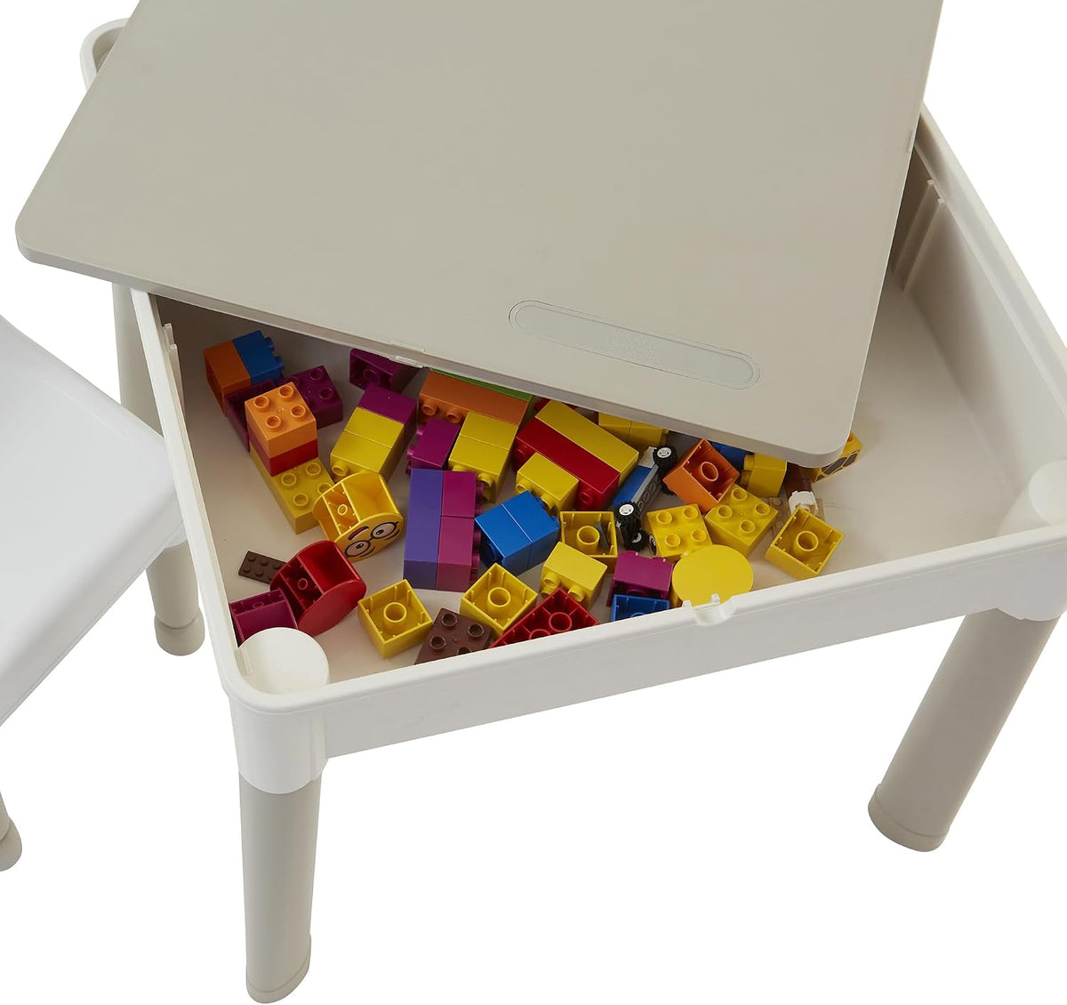 Liberty House Toys Kids 5-in-1 Activity Table and 2 Chairs, Sand, Water, Construction Play, Grey, H450 x W510 x D540mm