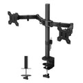 VEN-BONTEC Dual Monitor Arm Desk Mount for 13–27 Inch Computer Screens, VESA 75x75/100x100, Full Motion Adjustable Monitor Arm with 360° Rotation, Height Adjustable up to 430mm, Max 10kg per Arm, Black