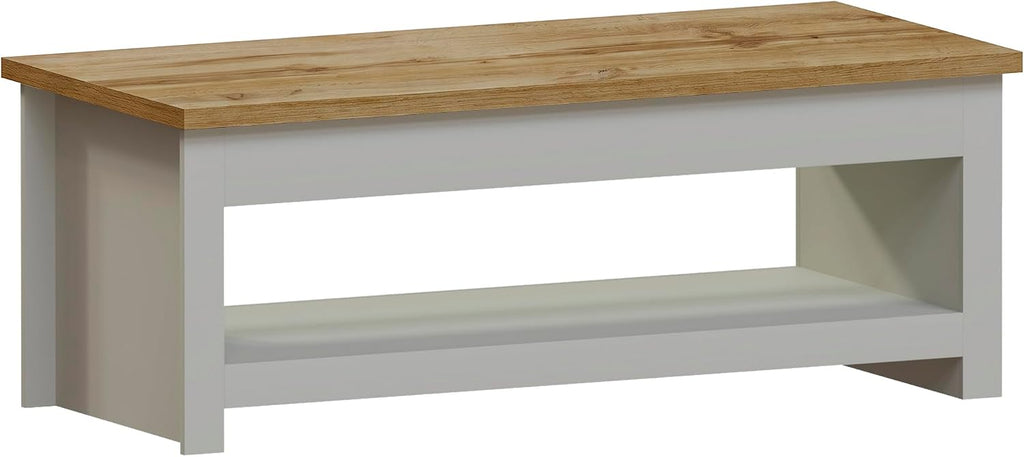 Vida Designs Arlington Coffee Table 1 Shelf Storage MDF Living Room Modern Furniture (Grey)