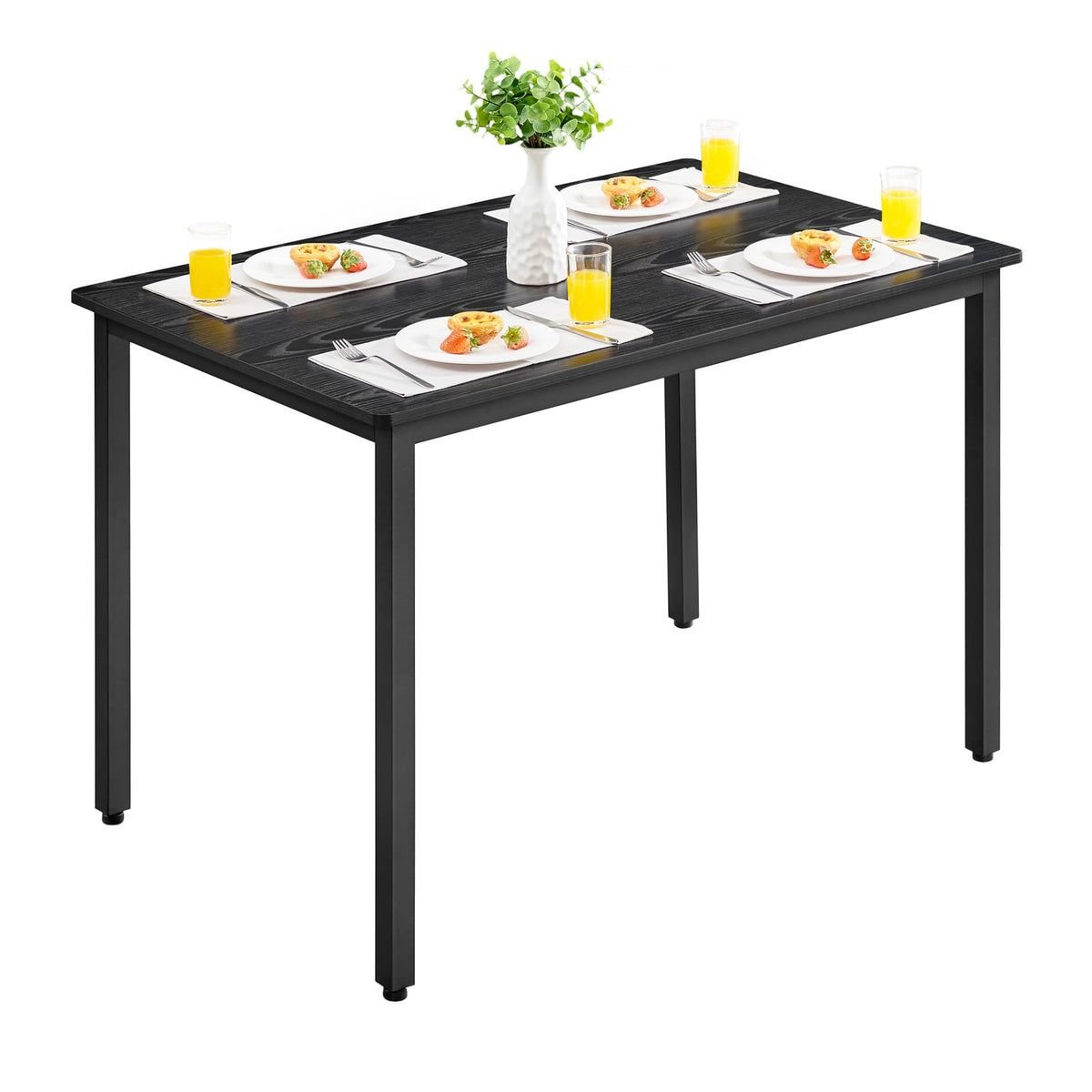 VASAGLE Dining Table with 2 Benches, 3 Piece Set, Kitchen Table of 70 x 110 x 75 cm, 2 Benches of 30 x 97 x 50 cm Each, Steel Frame, Industrial Design, Rustic Brown and Black KDT070B01