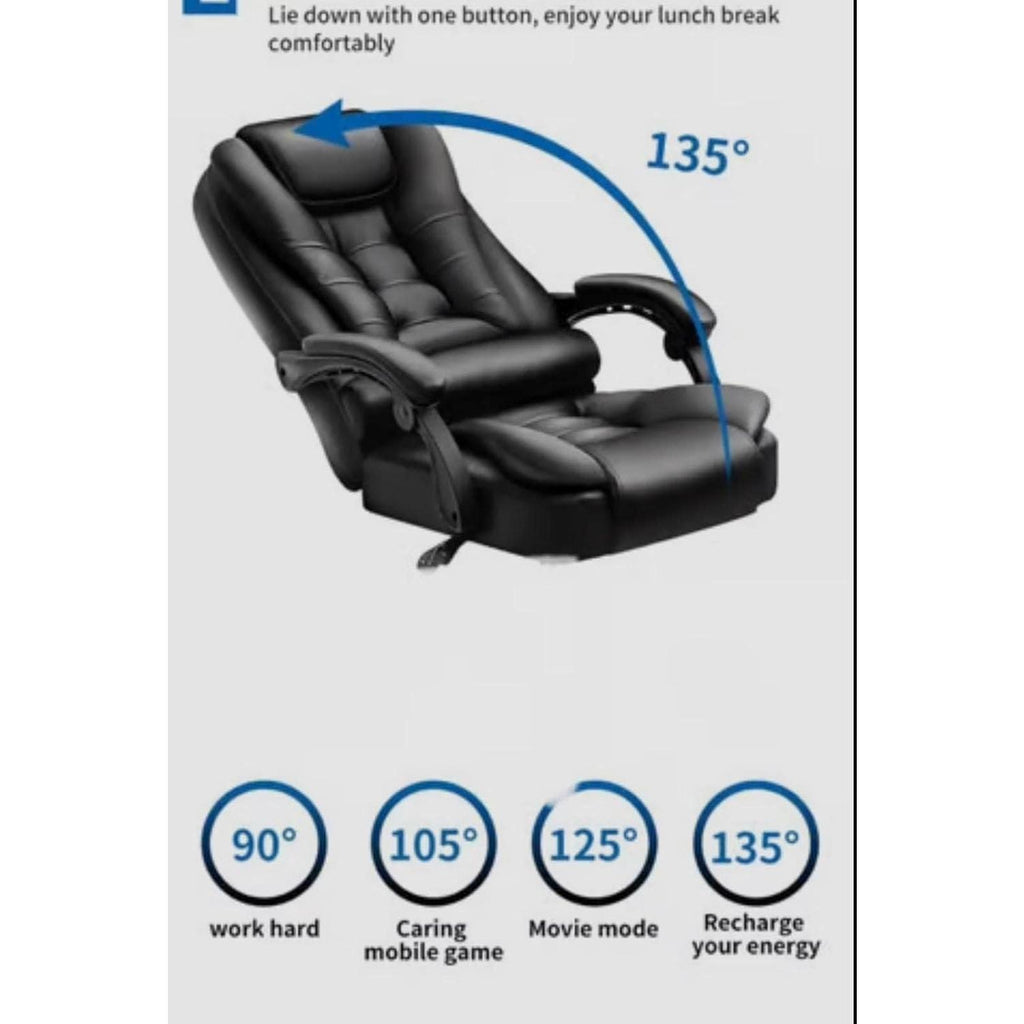 【NS】Ergonomic Executive Office Chair - Adjustable Height, Swivel, Recliner, Heavy Duty, Black