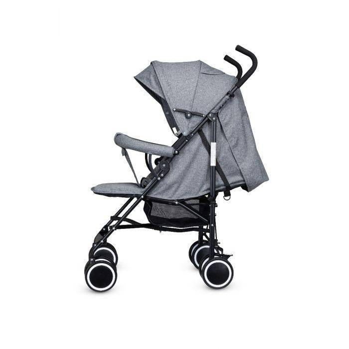Easy Fold Baby Stroller Pushchair with One-Handed Folding, 3-Point Safety Harness, Lightweight Portable Design, Raincover Optional, Available in Black Cream Grey for Infant Toddler