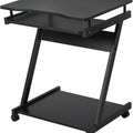 Movable Computer Desk with 4 Moving Wheels Sliding Keyboard Tray Home Office Workstation White