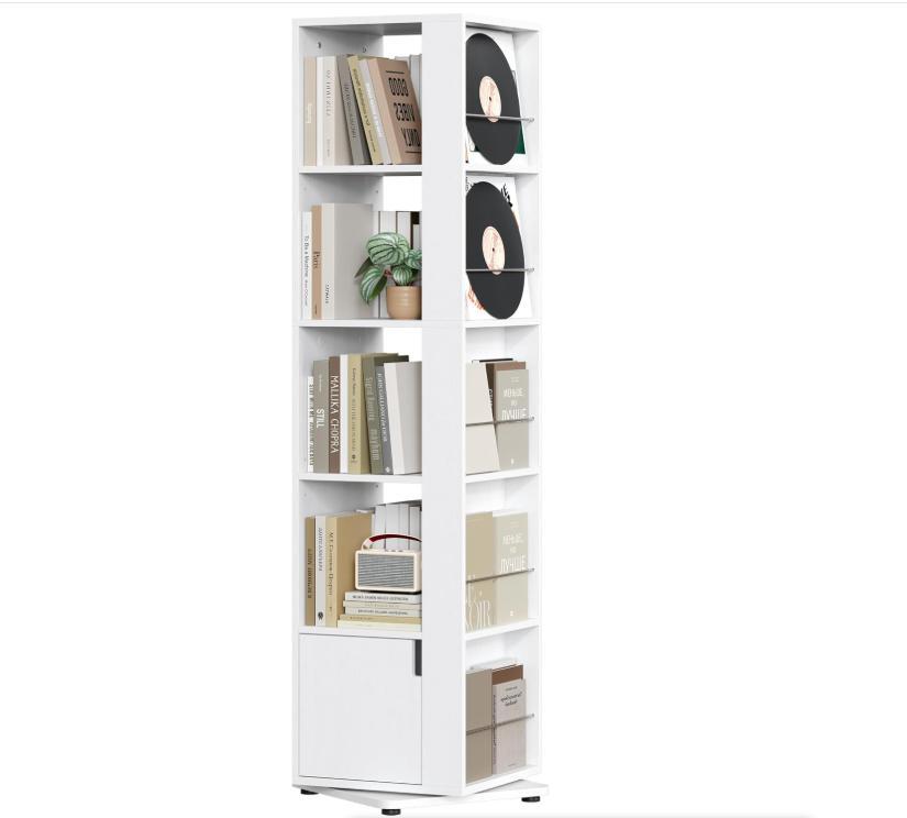 `Modern Tall Slim Open Bookcase, Freestanding Display Storage Shelf with Adjustable Shelves & Anti‑Tip Wall Anchor, Multi‑Purpose Unit for Books, Plants & Home Decor, Bedroom Living Room Office Study`