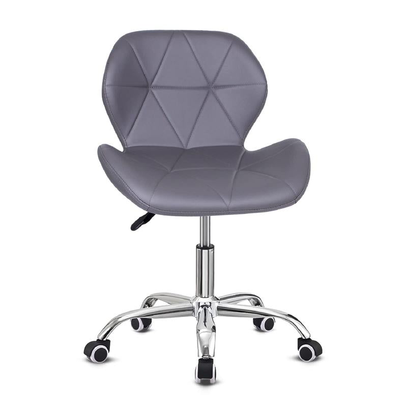 Swivel Makeup Vanity Chair & Office Stool - Adjustable Pink Dressing Chair with Wheels, Diamond Tufted Upholstery in PU/Fabric/Velvet Options, Armless Height-Adjustable Seat for Desk, Bedroom, or Dorm