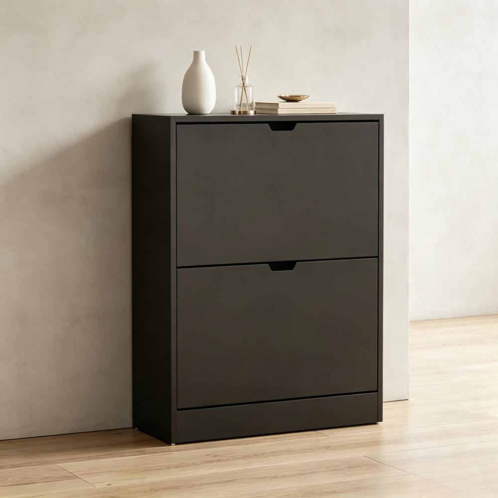 Slim Wooden Shoe Cabinet with 3 Flip Drawers, Dustproof Entryway Storage Unit, Space-Saving Hallway Organiser, Sustainable Furniture [Plus A Free Gift]