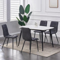 Set of 4 Faux Suede Dining Chairs with Sturdy Metal Legs for Home and Restaurant Use [Plus A Free Gift]